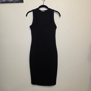 Black sleeveless midi dress
